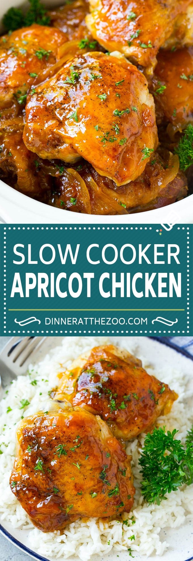 Slow Cooker Apricot Chicken #chicken #apricot #slowcooker #crockpot #dinner #dinneratthezoo