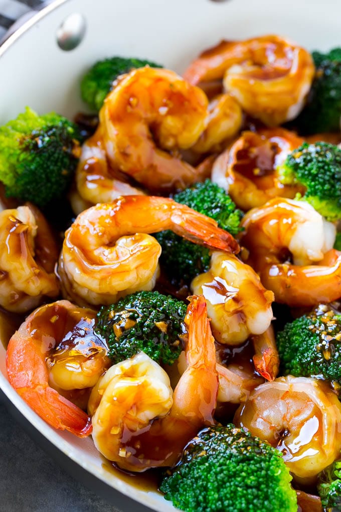 Easy shrimp stir fry is ready in 20 minutes and the sauce has just 4 ingredients.